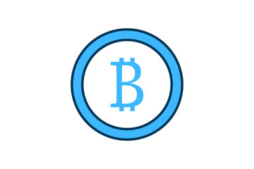 Bitcoin icon. icon related to Payment. suitable for web site, app, user interfaces, printable etc. flat line icon style. simple vector design editable