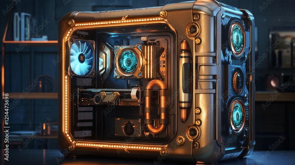 Aufkleber tron style computer case. with a little bit of steampunk feel to it