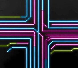 colorful blue purple orange lines tech background