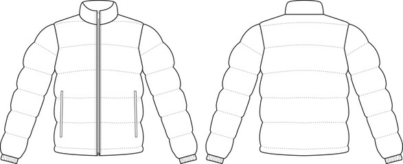 women puffer jacket vector Mockup template design  © GD TAWHIDUL