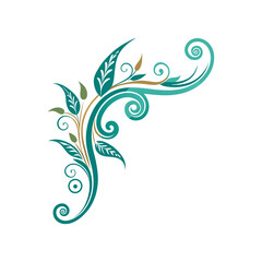 Floral Corner Ornament Vector Design Template Illustration