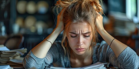 Frustrated Student Studying