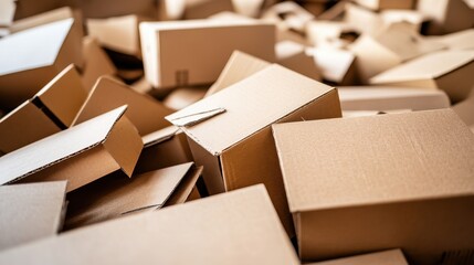 Pile of Cardboard Boxes for Packaging or Shipping