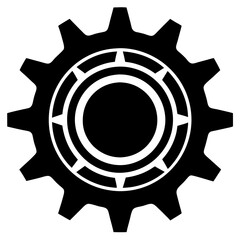  gear notch silhouette vector illustration 