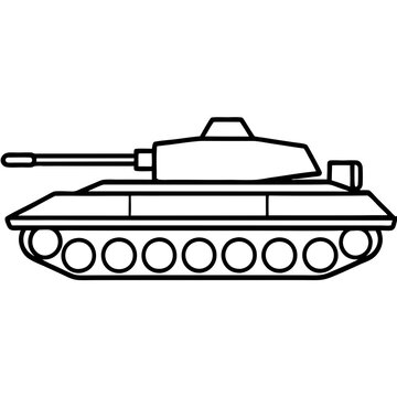 black outline tank clip art preview