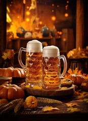 glass of beer and cookies