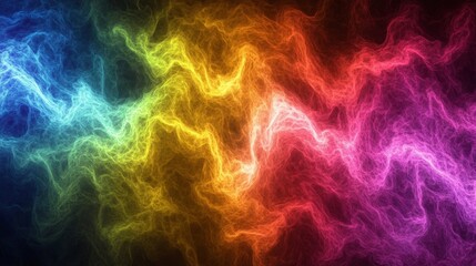 Obraz premium Captivating Waves of Colorful Light: A Vibrant Display of Neon Energy and Flowing Patterns