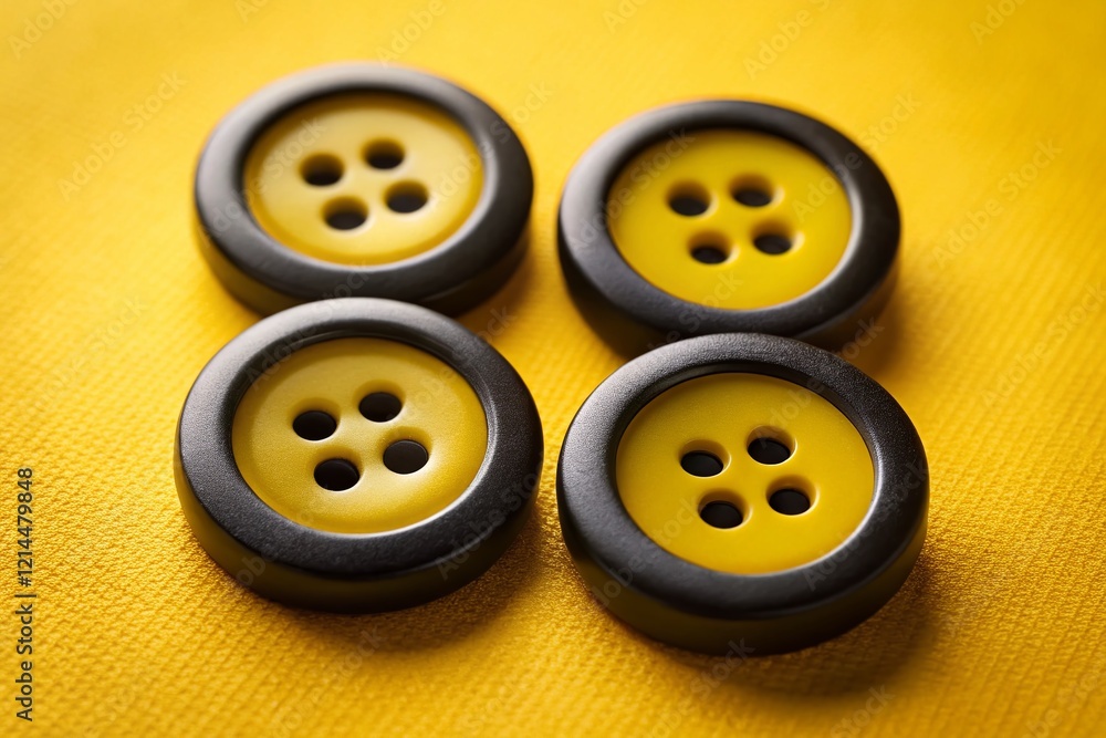 Poster minimalist black and yellow web buttons: modern ui design elements