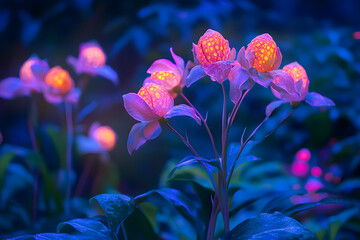 MeMooners in Exotic Lunar Garden with Bioluminescent Flowers  