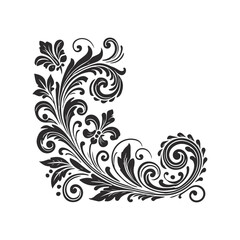 Floral Corner Ornament Vector Design Template Illustration