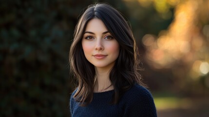 Naklejka premium Radiant Young Woman in Soft Natural Light