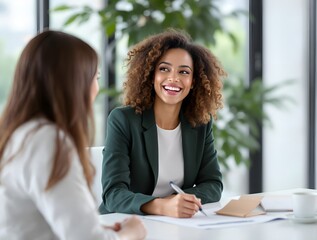 Positive Office Vibes: Manager Conducting an Interview