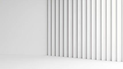 Minimalist Interior Design with Vertical White Panels and Light Effects