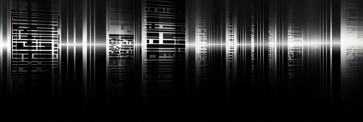 Black Laser Bar Codes for Commerce and Business Cargo. Stripes of Barcode Brands on Dark Background
