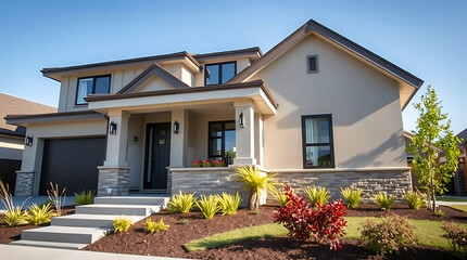 Obraz premium Luxury Modern Home Exterior: Dream House Design and Architecture