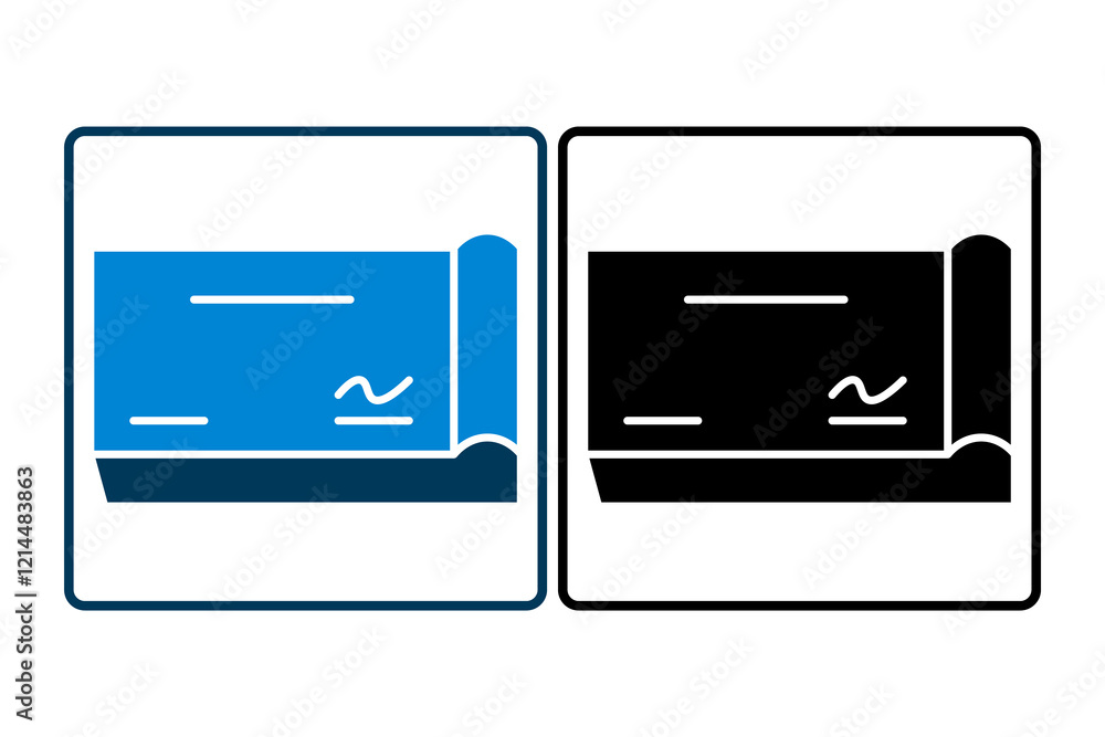 Poster cheque icon. icon related to payment. suitable for web site, app, user interfaces, printable etc. so