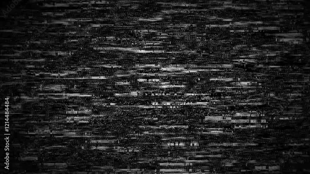Poster analog static noise texture overlay. tv switch off. horizontal stripes offset . no signal white nois
