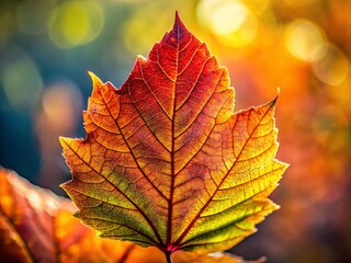 Minimalist Fall Leaf Edge Detail: Autumn Nature Macro Photography