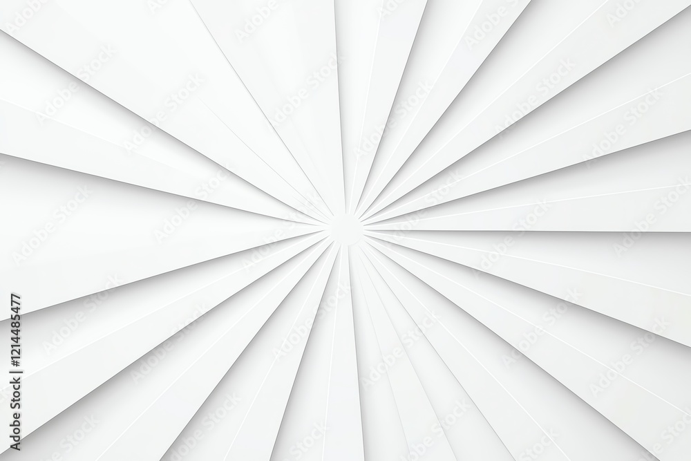 Poster a dynamic arrangement of white paper layers radiating outward, creating a sense of depth and movemen