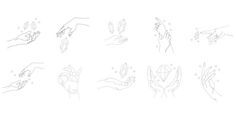 Line Art Hand Set