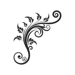 Floral Corner Ornament Vector Design Template Illustration