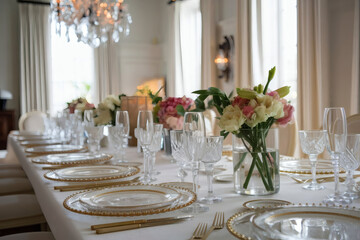 An elegant wedding table arrangement