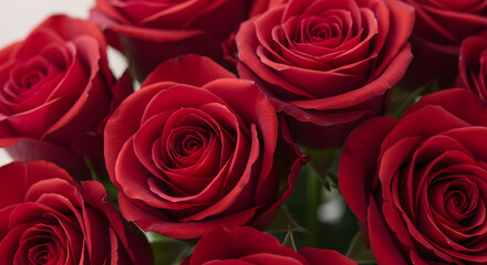 Obraz premium A focused shot of brilliant red floral arrangements.