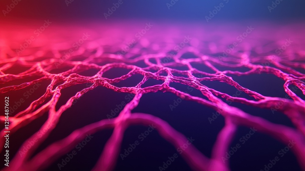 Aufkleber abstract colorful network structure with glowing fiber lines