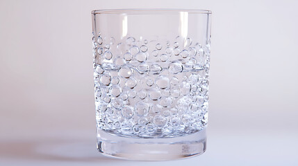 Crystal clear water glass with condensation beads