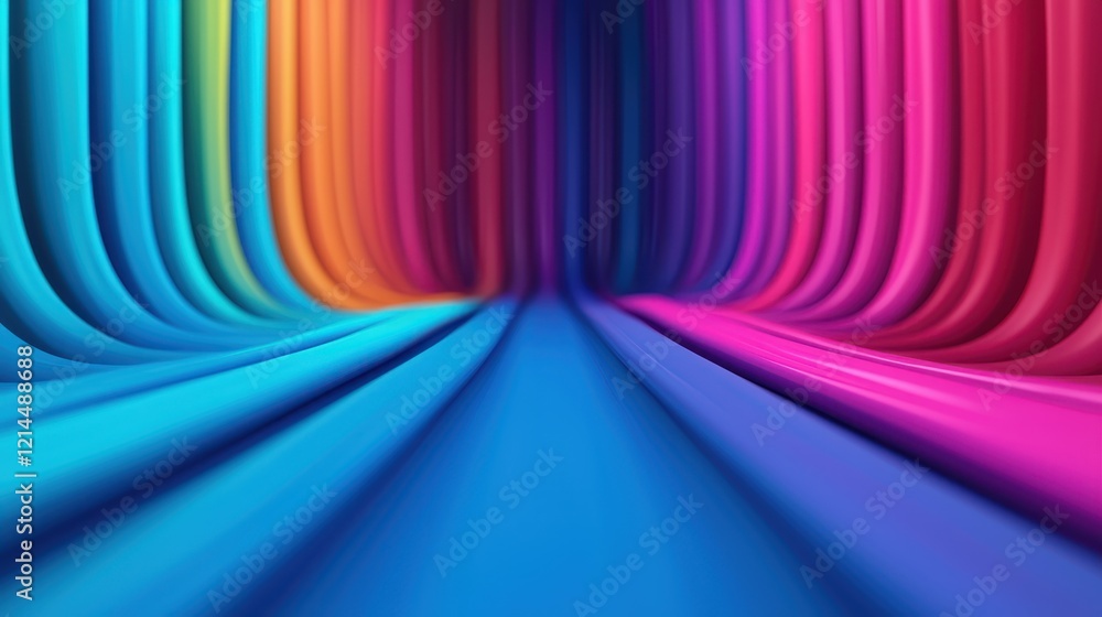 Poster vibrant abstract waves of color creating a dynamic background