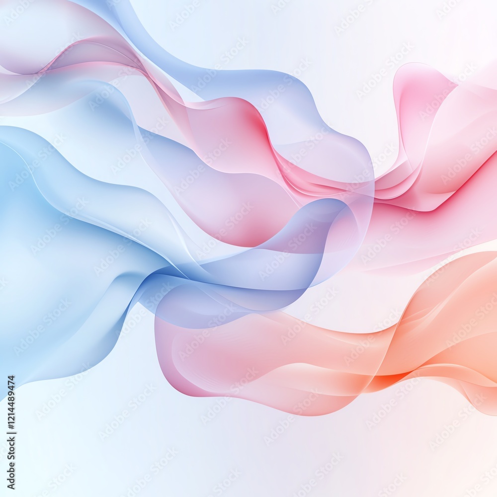 Poster a vibrant wave of soft blue and pink hues swirling seamlessly, creating an abstract and fluid backgr