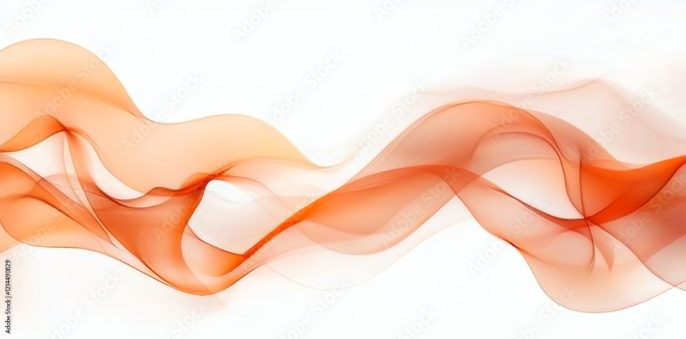Aufkleber abstract flowing waves of soft orange hues on a white background, creating a sense of motion and lig