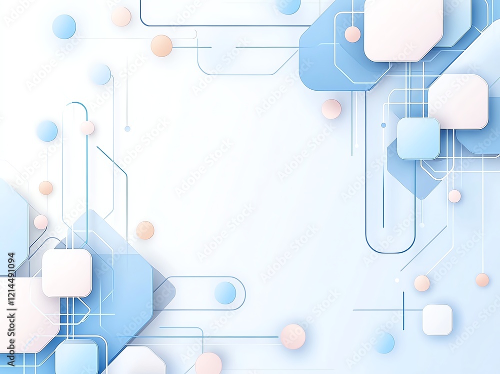 Poster abstract geometric shapes in soft blue tones create a modern background with dynamic lines and forms