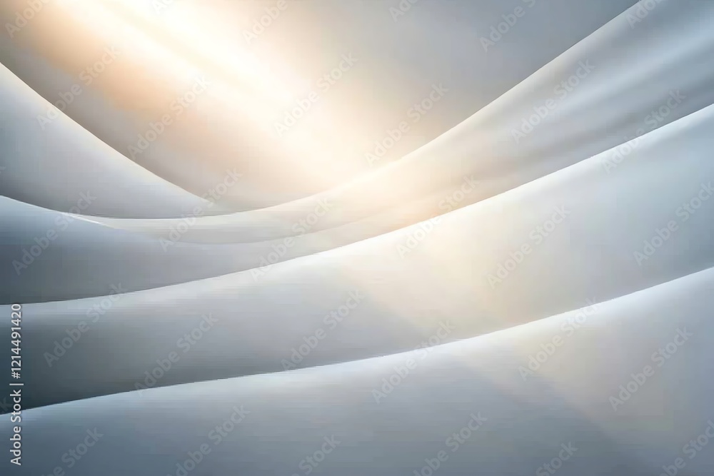 Poster abstract smooth waves with soft light gradient, creating a serene and modern background perfect for 