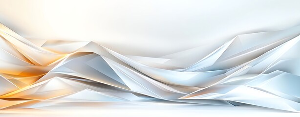 An abstract composition featuring soft, flowing waves of white and gold fabric, creating a serene and modern aesthetic. Ideal for backgrounds or artistic projects.