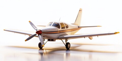 Fototapeta premium Minimalist White Airplane Model Photography: Clean Studio Shot of a Small Aircraft