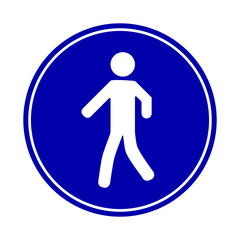 Pedestrians move use mandatory path sign. Vector illustration.
