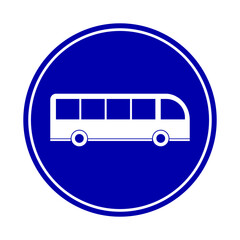 Mandatory lane for buses sign. Vector illustration.
