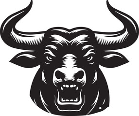 Haunted bull black and white vector