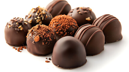 Dark chocolate truffles dusted with cocoa