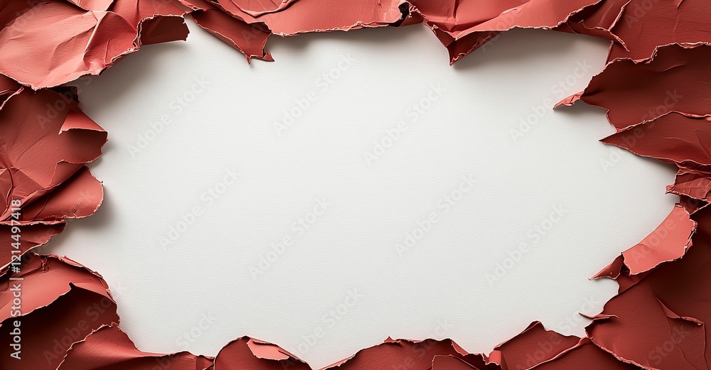 Poster torn paper frame with a blank background, ideal for creating overlays or artistic presentations. the