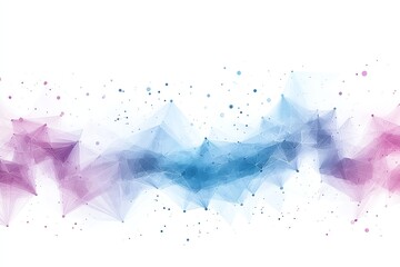 Fototapeta premium Vibrant abstract geometric pattern with soft blue, pink, and purple hues fading into a white background, perfect for modern design projects and creative presentations.