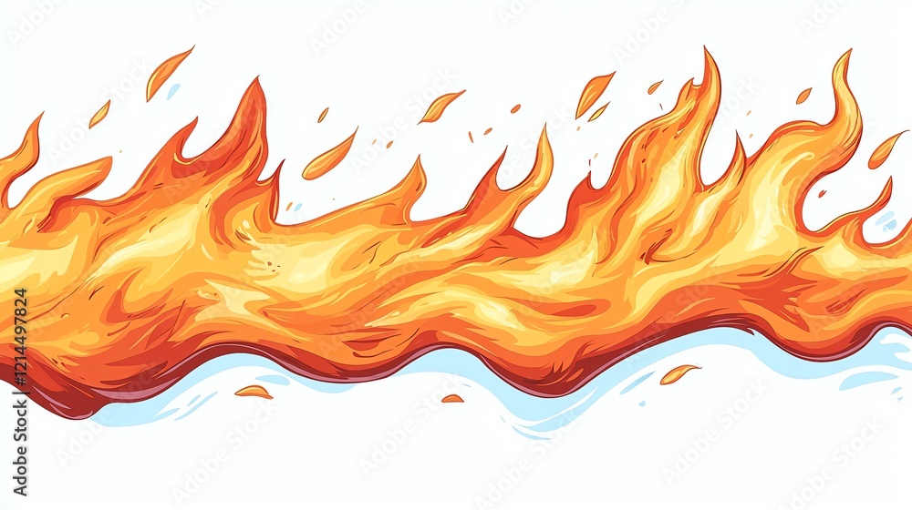 Poster vibrant flames with various shades of orange and red, creating a dynamic and energetic visual. perfe