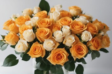 Elegant Bouquet of Orange Roses, Perfect for Any Occasion. Generative AI