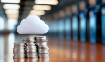 Cloud computing cost savings; data center background