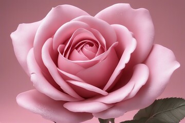 Close-up of a Gorgeous Pink Rose, Showcasing Its Delicate Petals and Vibrant Color. Generative AI