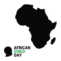 African Children and Africa Map Vector Art for International Day of the African Child. Creative Poster, Card, and Banner Designs.