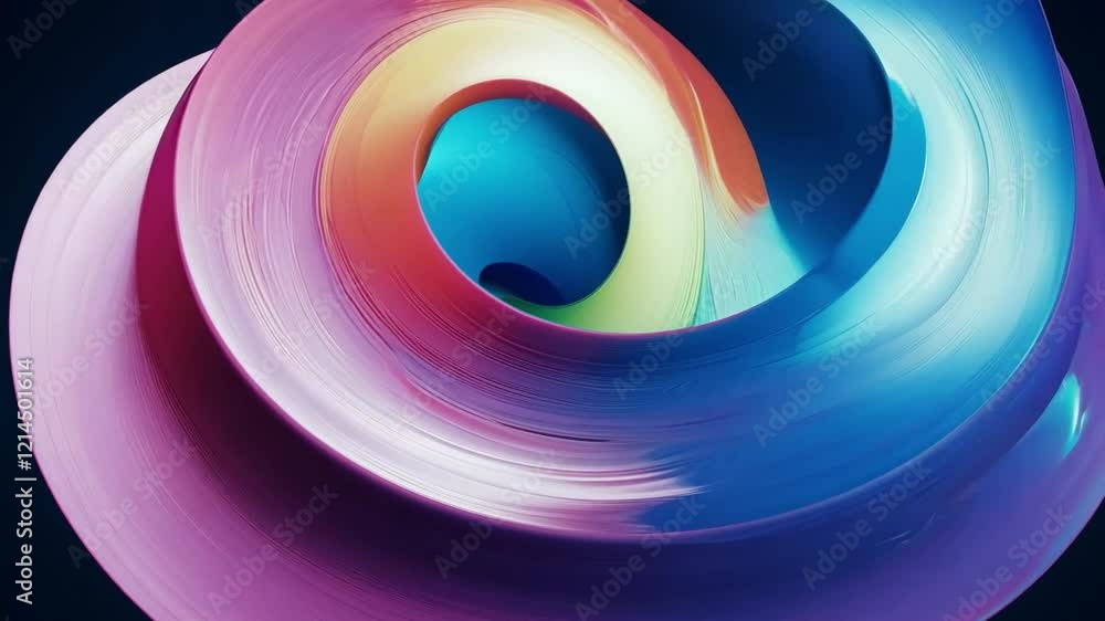 Poster A mesmerizing abstract swirl features glossy layers in vibrant colors, creating a dynamic visual effect. This striking design captures a sense of fluid movement and depth.