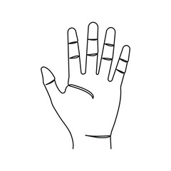 Human Hands continuous one line art drawing of isolated outline vector illustration