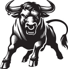 Haunted bull black and white vector